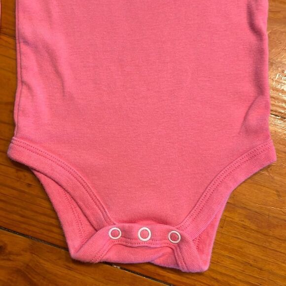 NWOT 3m Okie Dokie pink sleeve body suit onesie “not large but still in charge” - Picture 6 of 12